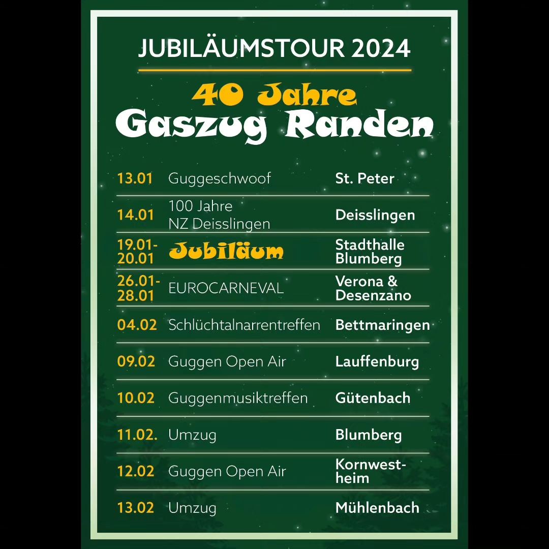 Gaszug Jubiläumstour 2024